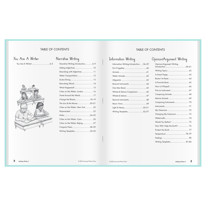 Learning Without Tears, Building Writers C, Student Edition, Age 7+, 2nd Grade+, Handwriting Without Tears, Narrative, Information & Opinion Writing, Fluency, School & Home, Tutoring - Image 2
